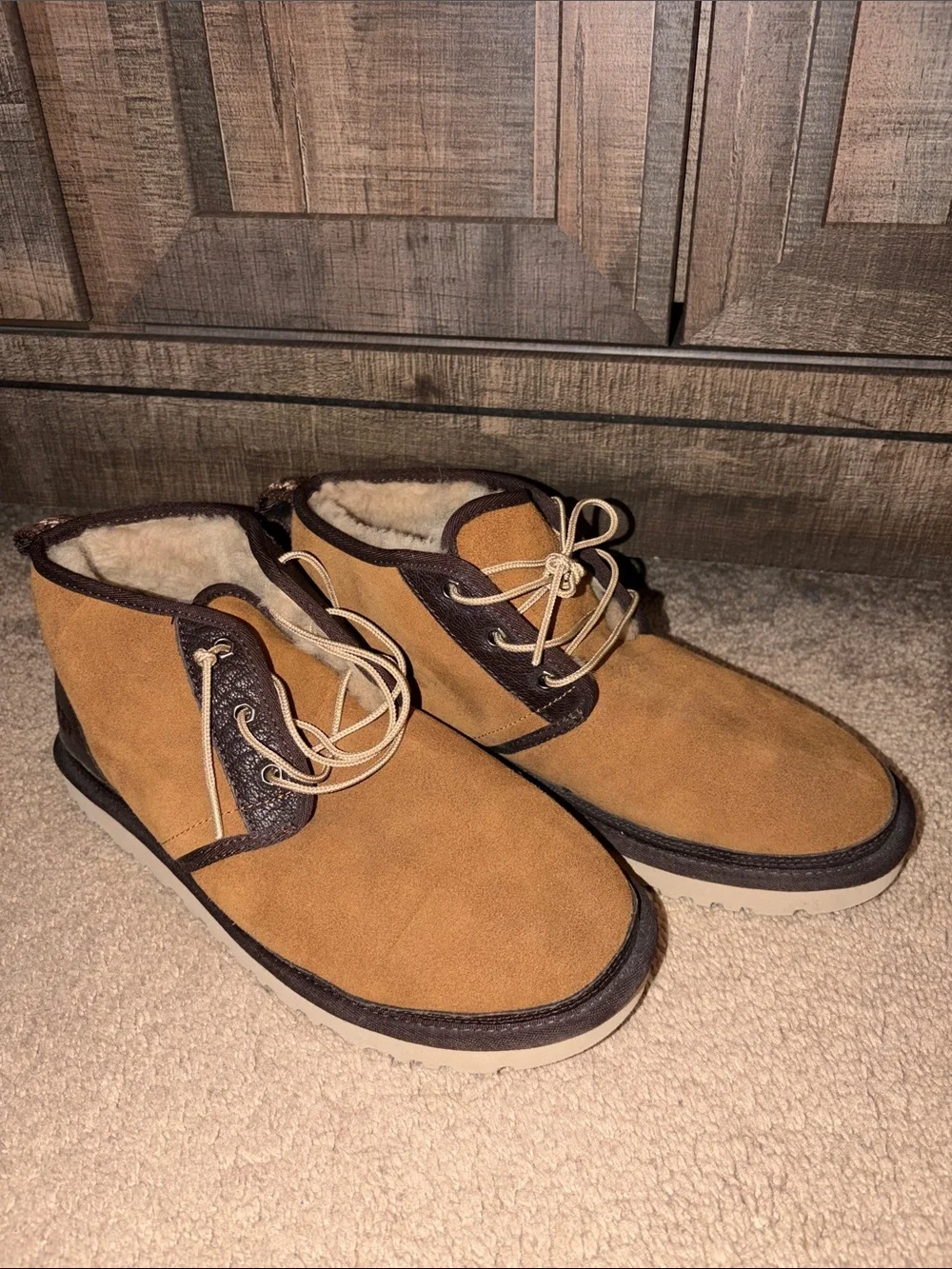 UGG Men's Chestnut & Dark Brown Suede Lace-Up Ankle Boots